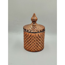 POJEMNIK-SZKŁO-SWIECA- CUKIERNICA - MAŁA/200ML/ MIEDZIANA...